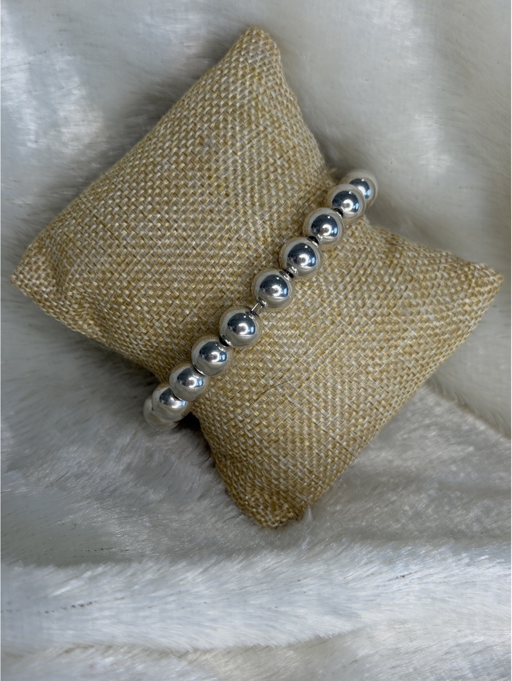 Vintage HTF Silpada B0471 10mm Bead Sterling Silver Bracelet